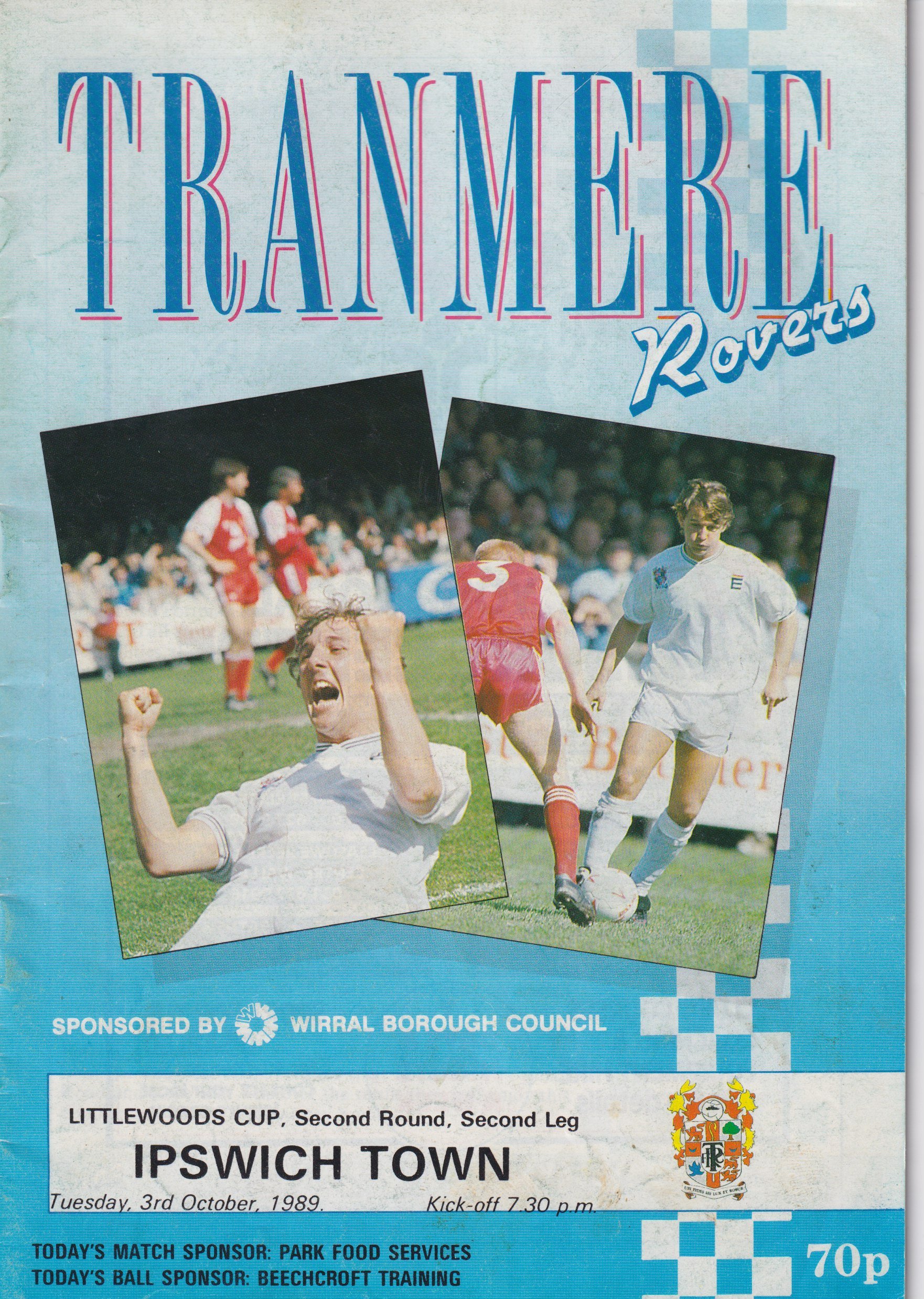 Tranmere Rovers v Ipswich Town match programme